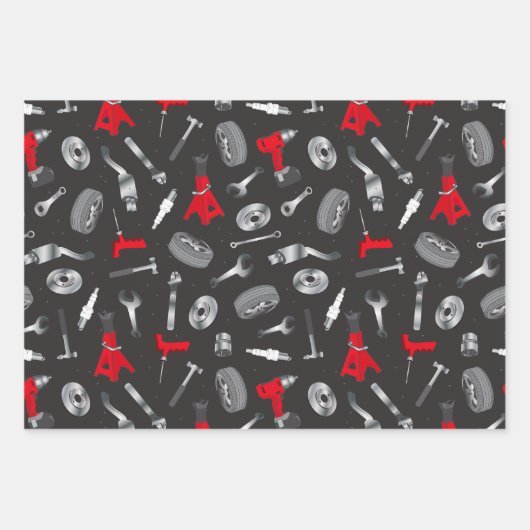 Mechaniker für die Reparatur von Auto Geschenkpapier Set (Vorderseite 3)