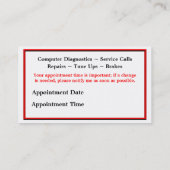 Mechaniker-Geschäft Card2- fertigen besonders an Terminkarte (Rückseite)