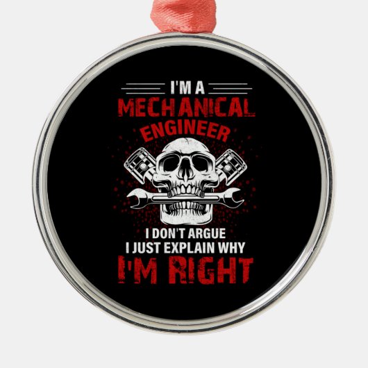 Mechaniker Ich bin Maschineningenieur Ornament Aus Metall (Vorne)