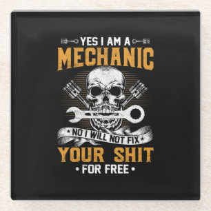 Mechaniker Ja, ich bin ein Mechaniker Glasuntersetzer
