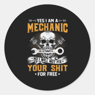 Mechaniker Ja, ich bin ein Mechaniker Runder Aufkleber