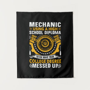 Mechaniker mit High School Diplom Wandteppich