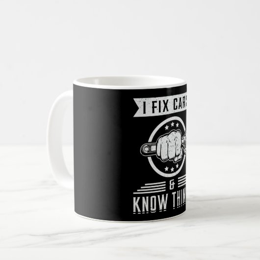 Mechaniker Motor Auto Funny Gift Idee Kaffeetasse (Vorderseite Links)