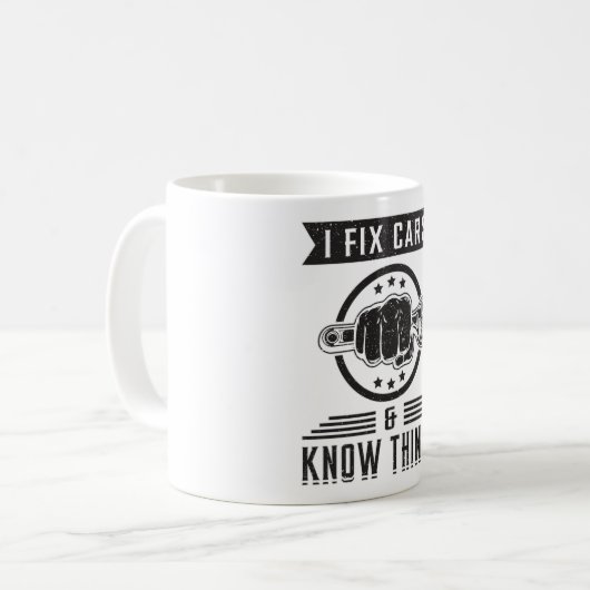 Mechaniker Motor Garage Funny Gift Kaffeetasse (Vorderseite Links)