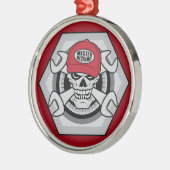 Mechaniker Skull-01 Ornament Aus Metall (Links)
