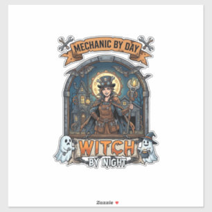 Mechaniker-Tag Hexen-Nacht Halloween Steampunk Fra Aufkleber