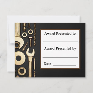 Mechaniker. Urkunde. Ankündigung