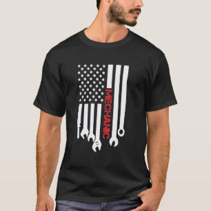 Mechaniker USA-Flagge 4. Juli Amerikanisch Patriot T-Shirt