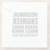 Mechaniker, weil Wunder-Arbeiter Glasuntersetzer (Rückseite)