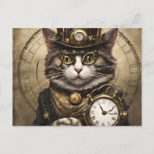 Mechanikerkatze Postkarte
