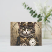 Mechanikerkatze Postkarte (Stehend Vorderseite)