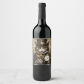 Mechanikerkatze Weinetikett (Vorderseite)