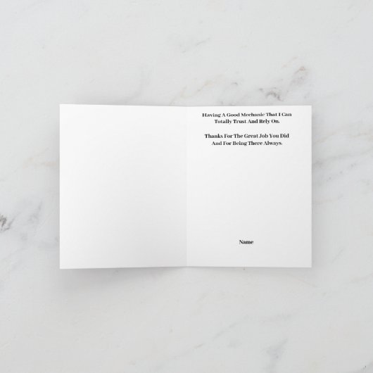 Mechanikkarte für Olive- oder Dunkelhaut Karte (Innenseite)