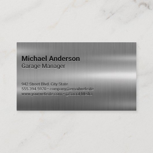 Mechanikschlüssel | AUTO | Metallisch Visitenkarte (Rückseite)