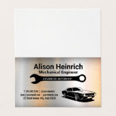 Mechanikschlüssel | Muskelwagen | Metallisch Visitenkarten (Außenseite Aufgefaltet)