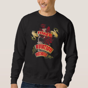 Mechanisch eingetauchter Schädel und Rote Rosen Ta Sweatshirt