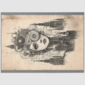 Mechanisch-gotische Steampunk-Frau N3 Decoupage Seidenpapier (Vorderseite)