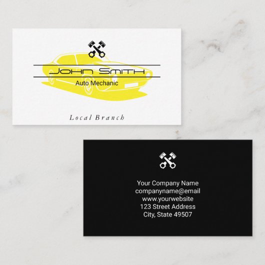 mechanisch | Ingenieur | Kolben Visitenkarte (Vorne/Hinten)