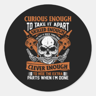 Mechanisch Neugierige Sed und clevere Autobefestig Runder Aufkleber