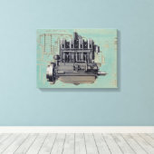 Mechanisch Zeichnend Artwork des Motors für Frühge Leinwanddruck (Insitu (Holzboden))