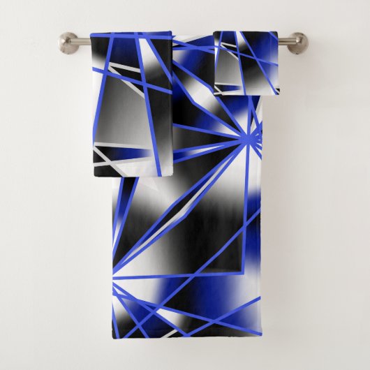 Mechanisch Zeichnend Mosaik mit blauer Farbenfüllu Badhandtuch Set (Insitu)