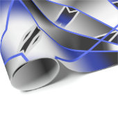 Mechanisch Zeichnend Mosaik mit blauer Farbenfüllu Geschenkpapier (Rolleneckpunkt)