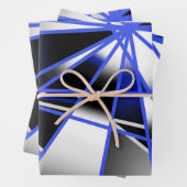 Mechanisch Zeichnend Mosaik mit blauer Farbenfüllu Geschenkpapier Set (Beispiel)