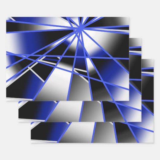 Mechanisch Zeichnend Mosaik mit blauer Farbenfüllu Geschenkpapier Set (Set)