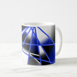 Mechanisch Zeichnend Mosaik mit blauer Farbenfüllu Kaffeetasse