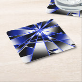 Mechanisch Zeichnend Mosaik mit blauer Farbenfüllu Rechteckiger Pappuntersetzer (angewinkelt)