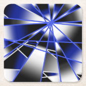 Mechanisch Zeichnend Mosaik mit blauer Farbenfüllu Rechteckiger Pappuntersetzer (Vorderseite)