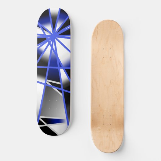 Mechanisch Zeichnend Mosaik mit blauer Farbenfüllu Skateboard (Vorderseite)