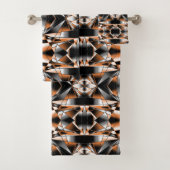 Mechanisch Zeichnend orangefarbene Farbfüllung Badhandtuch Set (Insitu)