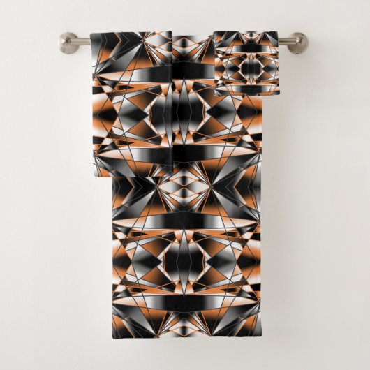 Mechanisch Zeichnend orangefarbene Farbfüllung Badhandtuch Set (Insitu)