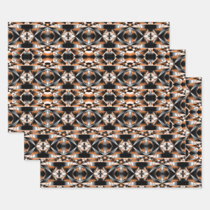 Mechanisch Zeichnend orangefarbene Farbfüllung Geschenkpapier Set