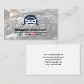 Mechanische Arbeiten am Motor | Car-Logo Visitenkarte (Vorne/Hinten)