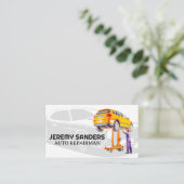 Mechanische Arbeiten an Kraftfahrzeugen Visitenkarte (Stehend Vorderseite)