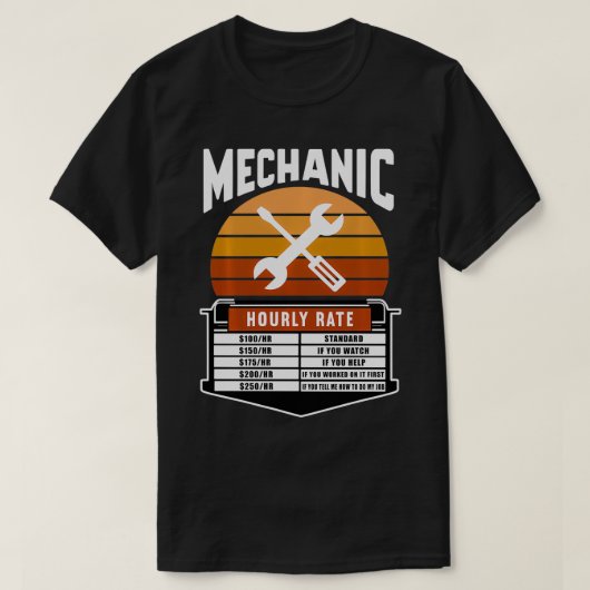 Mechanische Arbeitslosenquote pro Stunde T-Shirt (Design vorne)
