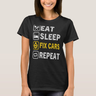 Mechanische Auto essen schlafende Fix Cars Wiederh T-Shirt