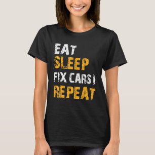 Mechanische Auto-Ideen essen schlafende Fix Cars w T-Shirt