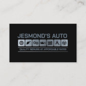 Mechanische Auto Reparatur metallische Symbole Visitenkarte (Vorderseite)
