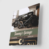 Mechanische Automotorradgarage Quadratische Wanduhr (Winkel)