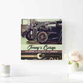 Mechanische Automotorradgarage Quadratische Wanduhr (Zuhause)