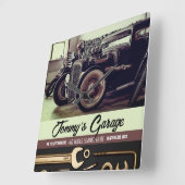 Mechanische Automotorradgarage Quadratische Wanduhr (Winkel)