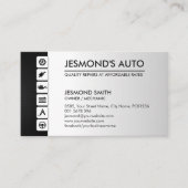 Mechanische Autoreparatur mit Symbolen Visitenkarte (Vorderseite)