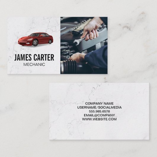 Mechanische Befestigung | Car-Logo Visitenkarte (Vorne/Hinten)