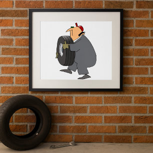 Mechanische Beförderung eines Reifenplakats Poster