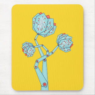 Mechanische Blume Geek Girl Mousepad