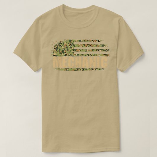 Mechanische Camouflage der amerikanischen Flagge T-Shirt (Design vorne)