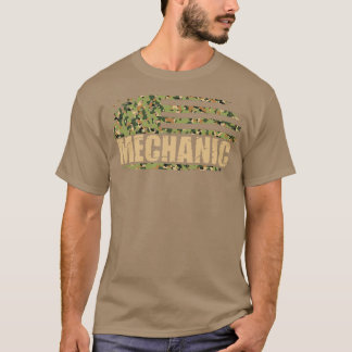 Mechanische Camouflage der amerikanischen Flagge T-Shirt